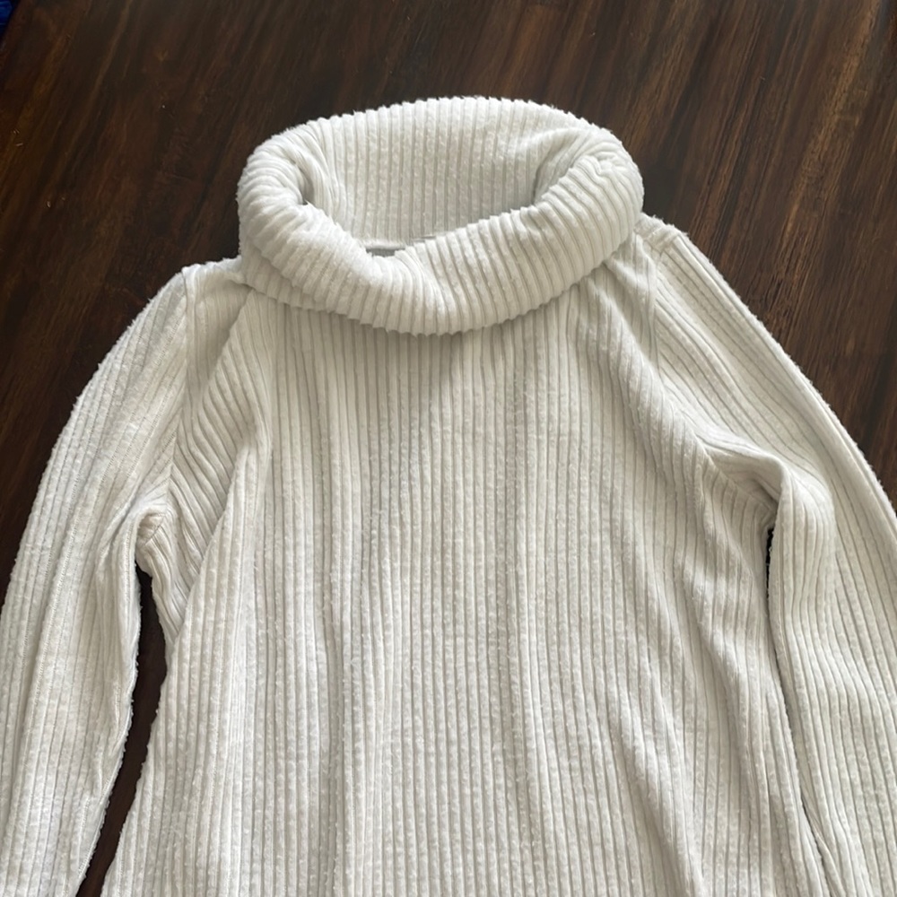 White Ribbed Sweater